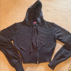 Edikted Charcoal Zip-Up Hoodie